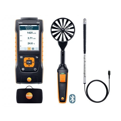 Testo 440 - Zestaw 2 anemometrów do pomiaru przepływu z BT