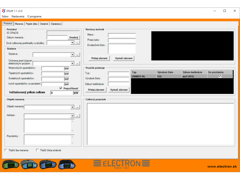 Electron ELSOFT 1.x - Oprogramowanie dla przyrządów pomiarowych UNIMER