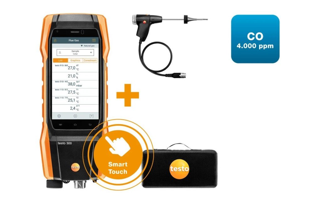 Testo 300 - Analizator spalin zestaw 1 (O2, CO do 4000 ppm)